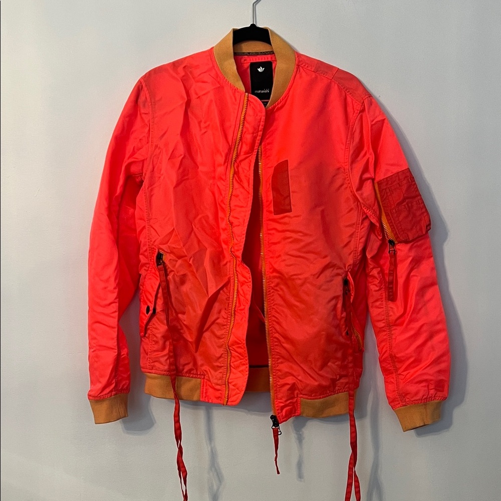 Maharishi Men's orange neon Flight Jacket